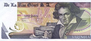 Ludwik Van Beethoven - Banknot okazowy