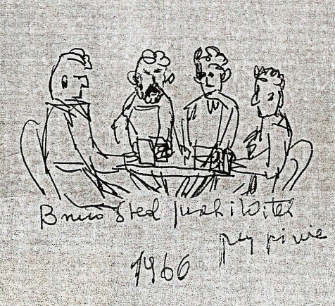 18 - Od lewej - Bruno (Milczewski), Sted (Stachura), Jurek (Szatkowski), Witek (Różański) przy piwie - 1966